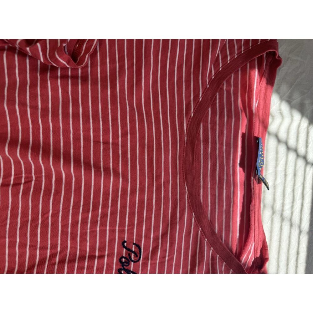 Polo Ralph Lauren Women’s Pink Striped Long Sleeve Shirt XL Embroidered Logo - Picture 5 of 16